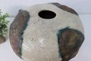 Unique Raku Vase By Bruce Odell Louisiana Pottery Studio, With Bio/Process Pamphlet