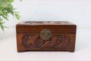 Hand Carved Wood Jewelry Or Trinket Box