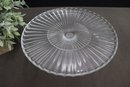 Reproduction Of Imperial MMA  Three Faces Pedestal Frosted Glass Cake Stand