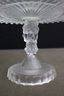 Reproduction Of Imperial MMA  Three Faces Pedestal Frosted Glass Cake Stand