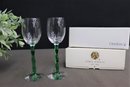 Two Orrefors Nobel Jubilee Commemorative Wine Glasses, Original Boxes