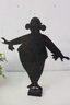 Enamel On Rusticated Metal Pierrot Silhouette Figurine, Julie Bombay 1990, Signed On The Back