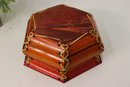 Vintage Rustic Hexagonal Leather And Wood Box