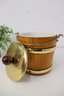 Vintage Kraftware NYC Ice Bucket Wood And Gold Tone Accents Mid Century Modern