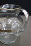 Vintage Clear Pressed Glass Pitcher With Gold Tone  Band
