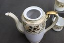 Vintage Chikaramachi/Noritake Hand-Painted Pastel Yellow And Gold Porcelain Tea Set, 15pc