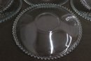Set Of Six(6) Vintage Imperial Candlewick Glass Bead Shallow Plates