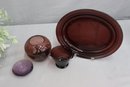 Group Lot Of Vintage Purple Amethyst And Lilac Glass Items