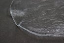 Round Pebbled Glass Wave Handled Tray