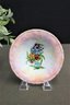 N. Amadieu Signed Limoges Enamel Flowers On White And Pink Copper Bowl