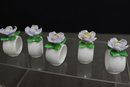 Set Of 12 Spring Flower Napkin Ring Holders
