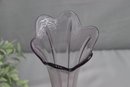Early 20th Century Lavender Swung Glass Pulled Flower Vase