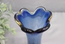 Vintage Murano-style Sommerso Blue/green/amber Glass Pulled Ear Vase