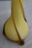 Murano-style Yellow Twist Flame Art Glass Vase Amber Applique