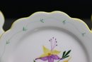 Group Lot Of Vintage Wildflower Motif Scallop Edged Dishes By Secla Portugal (12 6' And 6 8' Round)