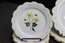 Group Lot Of Vintage Wildflower Motif Scallop Edged Dishes By Secla Portugal (12 6' And 6 8' Round)