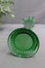 Vintage Uranium Green Glass Ribbed Swung Vase