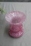 Murano Italy Pink & White Art Glass Vase