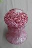 Murano Italy Pink & White Art Glass Vase