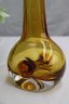 3 Hand Blown KROSNO Poland Art Glass Donut Vase