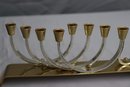 Vintage Chanukah Menorah 24K Gold Silver Plate Karshi Original Judaica