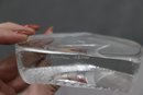 Signed Crystal Viking Ship Figurine Paperweight