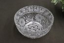 Gorgeous American Brilliant Cut Glass Bowl With Daisies, , Criss-Cross Buttons, And Hobstar Diamonds