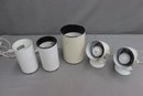 Group Lot Of 5 Uplighting Cans - 3 Flat And 2 Swivel
