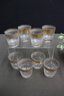 MCM G. Briard Spun Gold And Raindrops Highball Glasses -22k Gold  Old Fashioned Rock