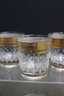 MCM G. Briard Spun Gold And Raindrops Highball Glasses -22k Gold  Old Fashioned Rock