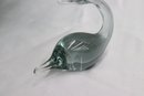 Hand Blown Grayblue Glass Fish  Decor Figurine Art Vintage