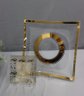 Retro Glass Tray With Gold Accents &  MCM Georges Briard Forbidden Fruit Square Glass Dish Gold