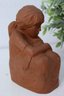 Vintage Hand Cast Terra Cotta Clay Sculpture Femme Pensive, Signed (Lerma Spain)