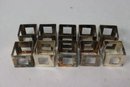 Group Lot Of Silver-Plated Square Napkin Ring Set Of 10