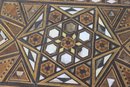 Vintage Moroccan Inlaid Shell & Marquetry Wooden Box With Lining