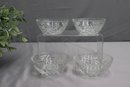 Group Of Four Small Starburst Cut Glass Bowls With Sawtooth Rim