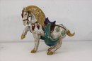 Crackle Glaze Ceramic Chinese Dynasty SanCai Horse In Full Dress  Good Decorative Quality