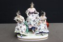 Vintage Capodimonte Porcelain Three Ladies At The Ball Figurine