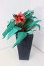 Artificial Canna Canova Lilies Arrangement In Metal Vase