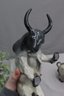 Fine Pair Of Studio Art Ceramic Brahma Bull Figurines