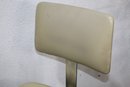 Chromed Metal Slat Adjustable Back Tablet Task Chair On Wheeled X Base