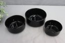 Trio Of Waechtersbach Spain Black Stoneware Bowls (different Sizez)