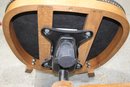 Swivel Wheeled Oak Desk Chair With Nail Head Trim