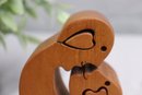 Bob Ameri Signed Wooden Puzzle Couple Sculpture-signed