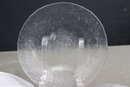 Set Of 10 Patterned And Textured Translucent Glass Disc Plates