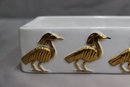 Egyptian Inspired White And Gold Porcelain Box