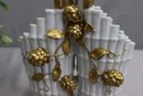 Aesthetic Movement Style Porcelain Bamboo Vase With Gold Accents
