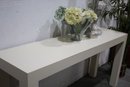 White Parsons  Console Table