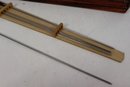 Set Of 6 Boxes: Wood And Metal Skewer With Wood Brackets, Each Box Has Four