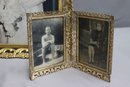 Group Lot Of Open Work And Filigree Brass Frames And Footed Box